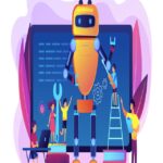 Animated bot, questioning whether AI will replace teachers. 