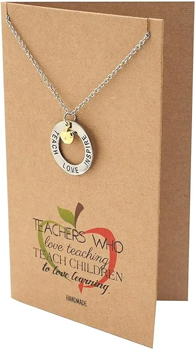 Teach Love Inspire Necklace Teachers Appreciation Gifts
